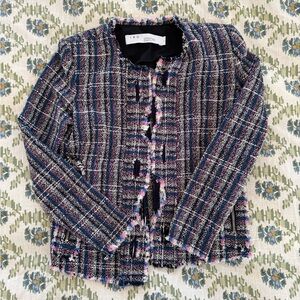 IRO Blue and Pink Tweed Jacket